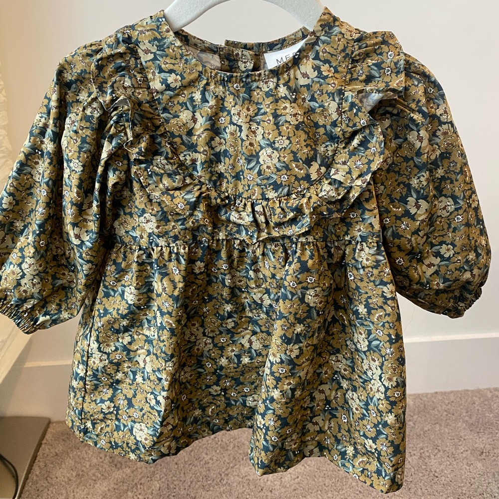 Mebie Baby floral Dress with matching Bloomers